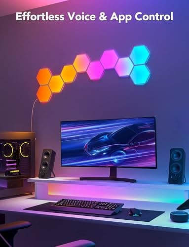 Govee Glide Hexa Light Panels, RGBIC Hexagon LED Wall Lights, Wi-Fi Smart Home Creative Wall Lights with Music Sync, Works with Alexa Google Assistant for Indoor Gaming Decor, 10 Pack thumbnail 8