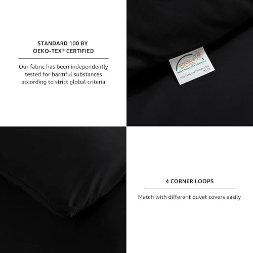 CozyLux King Size Comforter Set Black, 3 Pieces Solid Comforters King Size Breathable Quilted Style Bedding Set, Luxury Soft Microfiber Down Alternative Comforter Bed Set (1 Comforter & 2 Pillowcases) thumbnail 5