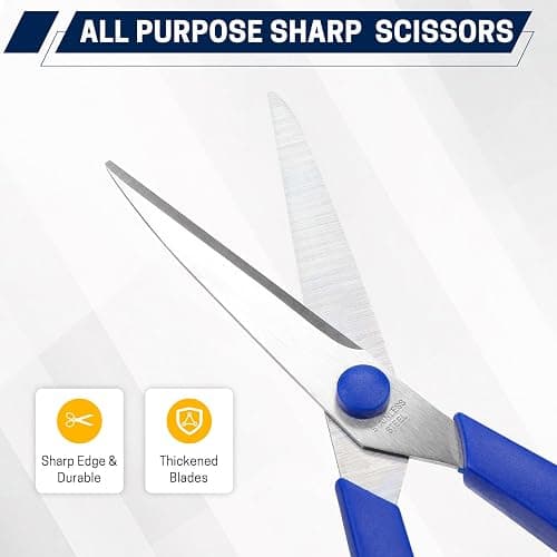 Scissors Bulk Set of 32-Pack, 8" All Purpose Multipurpose Sharp Sewing Craft Fabric Scissors for Office Home High/Middle School Student Office Teacher Art Supplies, Right/Left Handed thumbnail 4