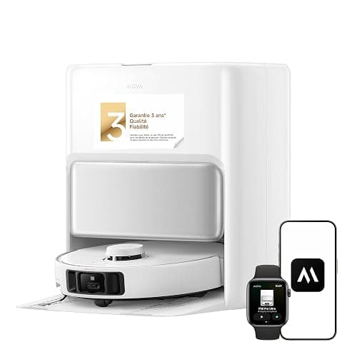 MOVA P50 Pro Ultra Robot aspirateur avec lingette adaptative, puissance d'aspiration de 19 000 Pa avec brosse anti-enchevêtrement, nettoyage automatique de la lingette et de la plaque de lavage à 75°C - Image 1