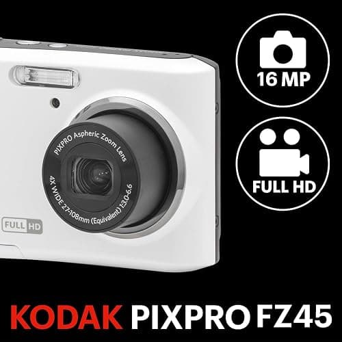 KODAK PIXPRO FZ45 16MP Compact Digital Camera, 4X Optical Zoom, AA, White | 1080p Full HD Video, 27mm Wide Angle Lens, 2.7 Inch LCD, Point and Shoot, Digicam, Travel and Family Photos thumbnail 2