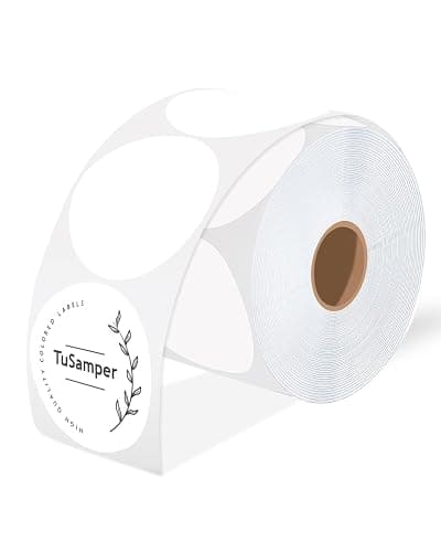 TuSamper 3 Inch (76.2mm x 76.2mm) Round Thermal Printer Label Stickers Self-Adhesive Circle Convenient Multi-Purpose Blank 3" Sticker Roll for Family Classification, Gift Sealing, White (500Pcs) - Image 1