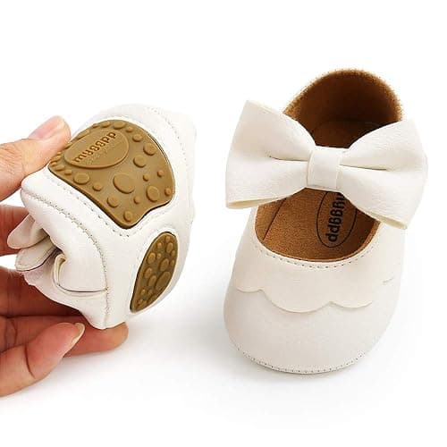 LAFEGEN Baby Girls Mary Jane Flats with Bownot Non Slip Soft Sole PU Leather Newborn Infant Toddler First Walker Cirb Dress Shoes thumbnail 4