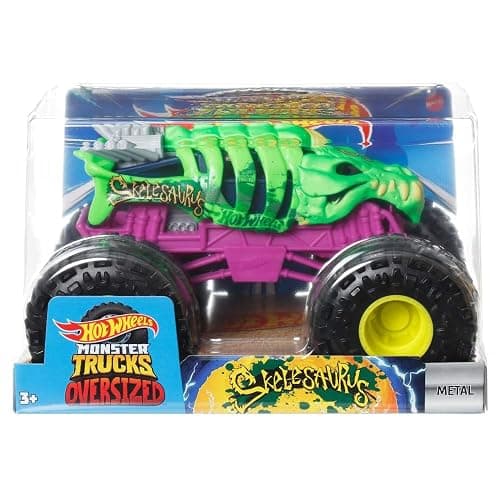 Hot Wheels Monster Trucks Skelesaurus 2024 Toy, 1:24 Scale Die-Cast - Image 1