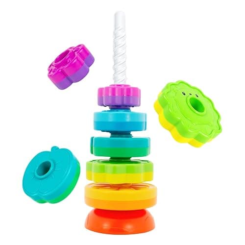BYFWH Spinning Stacking Toys for Babies 12+ Month Ring Stacker Stacking for Toddlers 1-3 Montessori Toys,Educational Learning Sensory Toy for Kids Easter Christmas Birthday Present for Baby - Image 1
