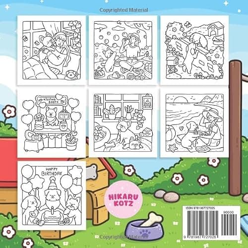 Dog Moments: Puppy Life Coloring Book for Adults and Teens thumbnail 2