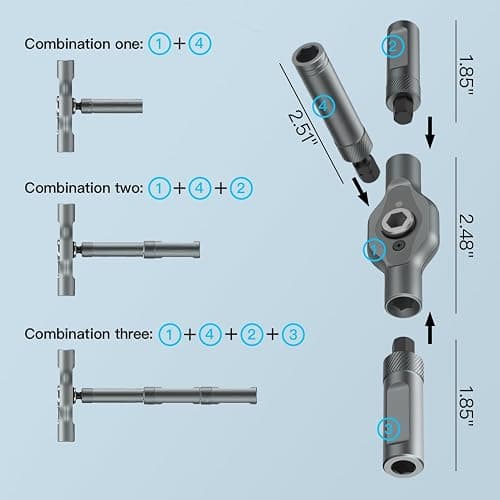 24-in-1 Small and Durable Allen&PH/Torx/Slotted Magnetic Screwdriver Set｜Compact and Solid T-Handle Set, Detachable Multi-Bit Ratchet Driver for Electronics, Allen Wrench, Phone Repair&Furniture thumbnail 3