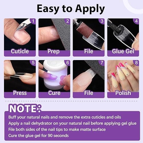 BTArtbox Gel Nail Glue 15 ML 4 In 1 Super Strong UV Nail Glue For Acrylic Nail Tips, Long Lasting Gel Glue For Transparente Fake Nails for More Than 28 Days, UV/LED Lamp Cure Needed thumbnail 8