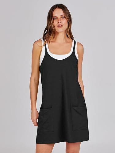 ANRABESS Women Athletic Dress Summer Tennis Workout Active Sports Mini Romper Dress Built in Shorts Travel Vacation Clothes thumbnail 3