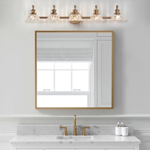 XIEDUN 37.4" Bathroom Light Fixtures 5 Lights Vanity Lighting Fixtures (Exclude G9 Bulb) Vanity Lights for Bathroom thumbnail 6