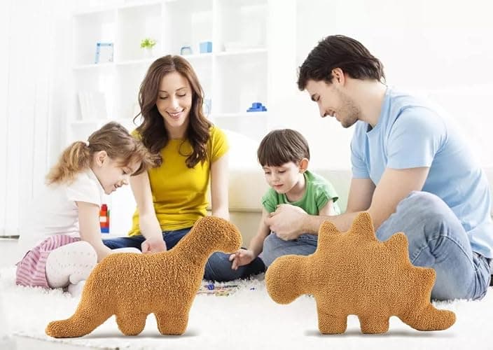 3 Packs Dino Nugget Pillow Plush, 18 inches Dinosaur Chicken Nugget Pillow Stuffed Animal Plush Toy, Dino Nugget Dinosaur Party Decoration Birthday Christmas Valentines Day Gift for Kids Boys Girls thumbnail 2
