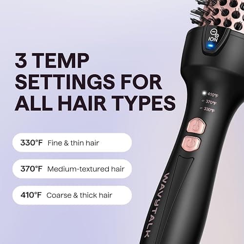 Wavytalk Updated Version Thermal Brush for Blowout Look, Blowout Express 1.5 Inch Ionic Thermal Round Brush Makes Hair Smoother Get Natural Curls, Dual Voltage, Easy to Use thumbnail 7