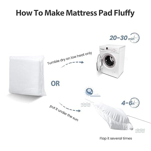 EASELAND Twin XL Mattress Pad Cotton Pillow Top Mattress Topper White | College Dorm Mattress Cover Cooling Cotton Top,8-21" Deep Pocket Protector 39x80 Inches,Boxing Quilted & Machine Washable thumbnail 8