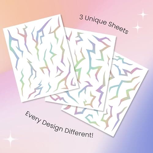 Iridescent Pattern Temporary Tattoos | Holographic Demon Energy Pattern | Metallic Hunter Cosplay | Fake Tat Stickers | Kpop Birthday Party, RPD, Halloween thumbnail 3