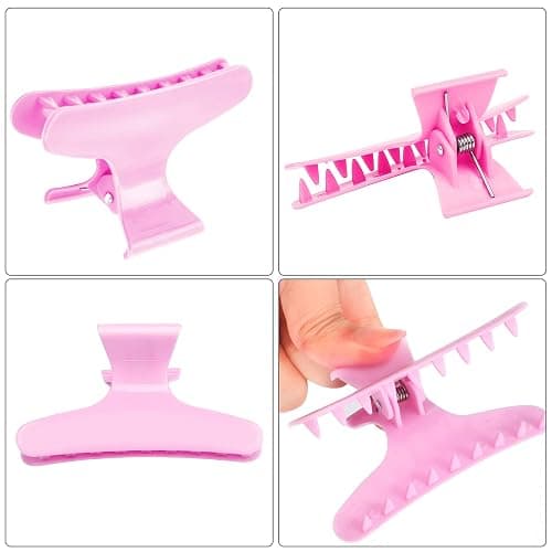 Ondder 12 Pack PInk Butterfly Hair Clamps Clips Hair Claw Clips Pro Salon Clip for Styling, Sectioning, Cutting, Coloring Hair Clips Hairdressing Salon Tool Hair Accessories for Women Girls thumbnail 3