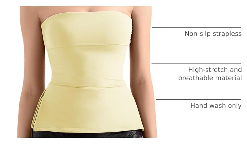 SUUKSESS Women Double Lined Going Out Trendy Tube Tops Side Split Sexy Tank Tops thumbnail 4