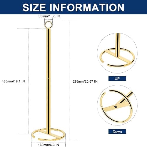 NearMoon Bath Toilet Paper Holder Stand, Freestanding Tissue Paper Storage with Reserve, Space Toilet 4 Rolls Holder for Bathroom/Kitchen Countertop-All Metal (1 Pack, Chrome Gold) thumbnail 2