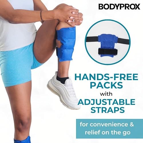 BODYPROX Shin Splint Ice Pack 2 Pack - Reusable Cold and Hot Wrap for Shin Splints Pain Relief, Flexible Ice Pack for Runners thumbnail 3