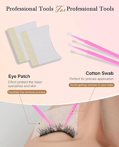 EMEDA Eyelashes Extension Remover 10g, Lash Extension Remover for Individual Lashes with Chamomile Gentle Formula, 0.35oz Professional Removal Cream Kits with Tools (02) thumbnail 4