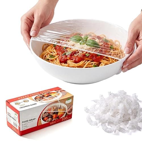 Disposable Stretch Food Cover Elastic Bowl Covers Food Storage (White X100) | 2026 New Reusable Fresh Keeping Bags Elastic Bowl Covers 100PCS, Disposable Elastic Food Covers for Kitchen Appliance - Image 1