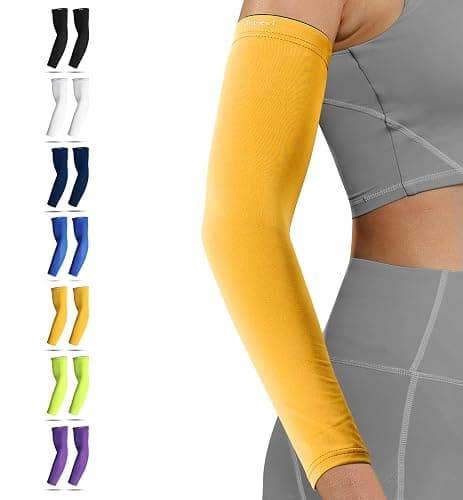 HiRui Arm Compression Sleeves for Men Women Youth, UV Protection 20-30mmHG Support Tattoo Cover, Breathable Moisture-Wicking - Image 1