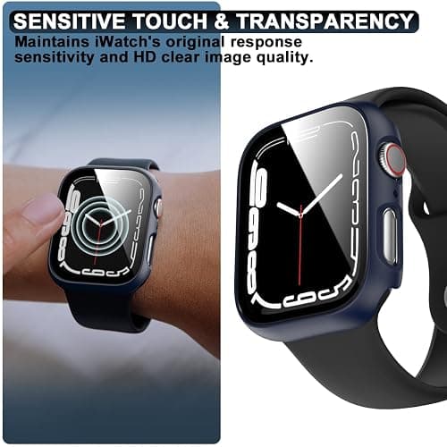 6 Pack Hard PC Case with Tempered Glass Screen Protector for Apple Watch 40mm SE 3/SE(2nd Gen) Series 6/SE/5/4,Rontion Ultra-Thin Scratch Resistant Protective Bumper Cover for iWatch 40mm Accessories thumbnail 3