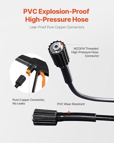 VEVOR Electric Pressure Washer, Max 4200 PSI 2.8 GPM, High-Power Cleaner with Foam Cannon & 4 Nozzles for Driveways, Cars, Fences, Patios, Home Cleaning thumbnail 6