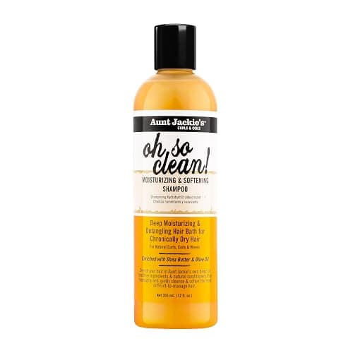 Aunt Jackie's Curls and Coils Oh So Clean Deep Moisturizing and Softening Hair Shampoo for Natural Curls, Coils and Waves, Enriched shea Butter, 12 oz - Image 1