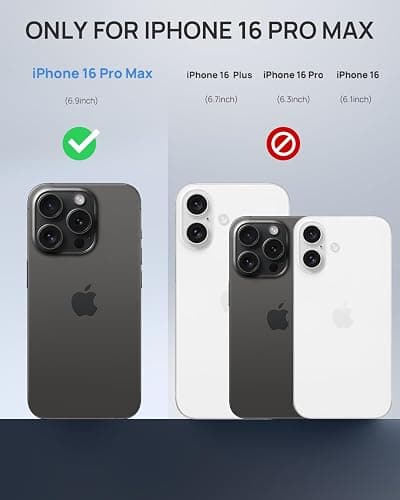 Lanhiem Magnetic for iPhone 16 Pro Max Case, IP68 Waterproof Dustproof Case, [Compatible with Magsafe] [Built-in Screen Protector] Full Body Heavy Duty Rugged Phone Cover 6.9 inch, Black/Clear thumbnail 2