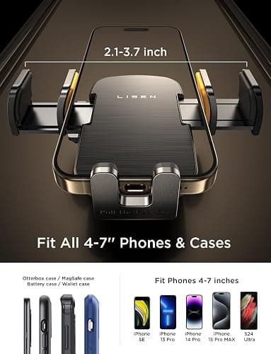 LISEN CD Phone Holder for Car iPhone 17 Adjustable CD Slot Phone Mount Holder Sturdy Cell Phones Holders for Your Car Accessories for Samsung Galaxy S25 S24 iPhone 16 15 Pro Max All Phones thumbnail 5