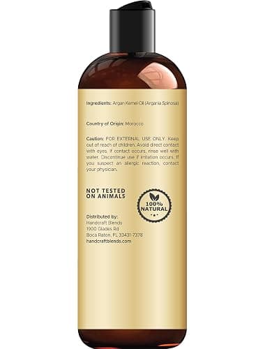 Handcraft Blends Moroccan Argan Oil - 8 Fl Oz - 100% Pure and Natural - Premium Grade Carrier Oil for Skin and Hair - Hair and Body - Massage - Cold-Pressed thumbnail 3