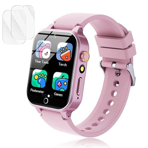 Luyiilo Kids Games Watch, with 26 Puzzle Games, Touch Screen, HD Camera, Alarm Clock, Toys for Ages 4-12 Years Old.Birthday Gift for Boys Girls (Pink) - Image 1