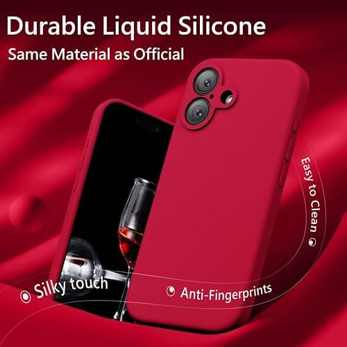 FireNova Magnetic for iPhone 17 Case, Compatible with MagSafe, [Integrated Silicone Camera Control Button] [Camera Protection] Anti-Scratch Microfiber Lining Phone Case, 6.3", Deep Red thumbnail 9