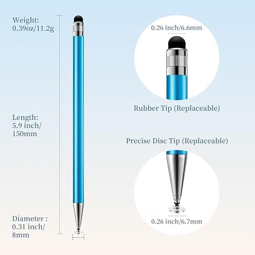 ChaoQ 2-in-1 Stylus Pen for Touchscreen, 12pcs High Sensitivity and Precision Stylus Pens for iPad iPhone Android Suitable for All Touch Screens thumbnail 2