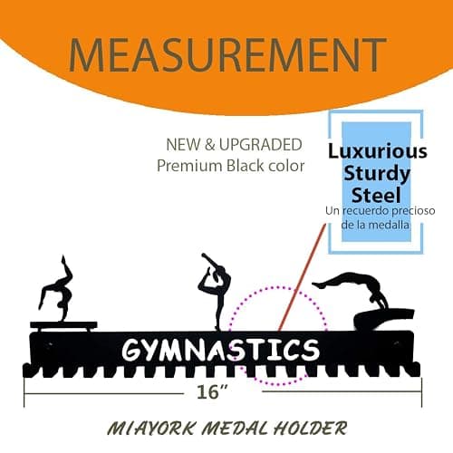 Miayork Medal Holder Display Hanger Trophy Shelf - Sturdy Wall Mount Medals Trophys Easy to Install-Race Sports Medal Holder Display Hanger for Gymnastic,Soccer,Runner,Wrest,Football,Basketball thumbnail 2