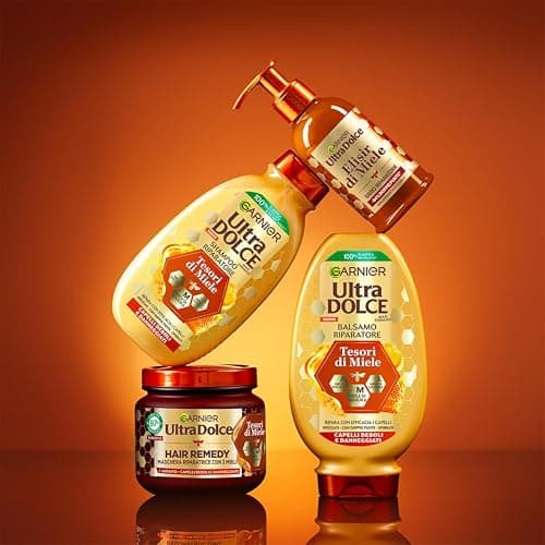 Garnier Ultra Dolce Tesori di Miele, Maschera Riparatrice Per Capelli Danneggiati, 97% Origine Naturale, 1 Minuto di Posa, Senza siliconi, Hair Remedy, 340 ml thumbnail 5
