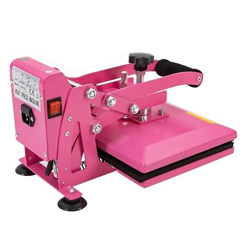 Heat Press Machine 11.8 * 9inch, 700W Heat Press Machine 4 Heating Tubes with Silicone Suction Cups and 0-752 ° F Temperature Adjustment for T Shirts, T Shirt Press Machine (Pink) thumbnail 8