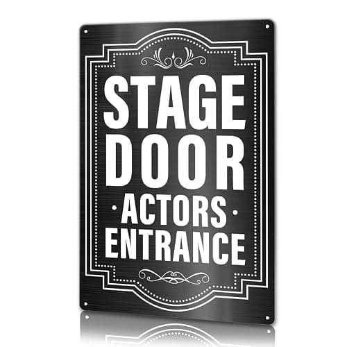 Stage Door Theater Room Metal Signs Wall Decor 12 X 8 Inches, Movie Musical Theater Decor for Actor Actress Dancer Singer, Movie Night Supplies, Musical Theater Gifts - Image 1