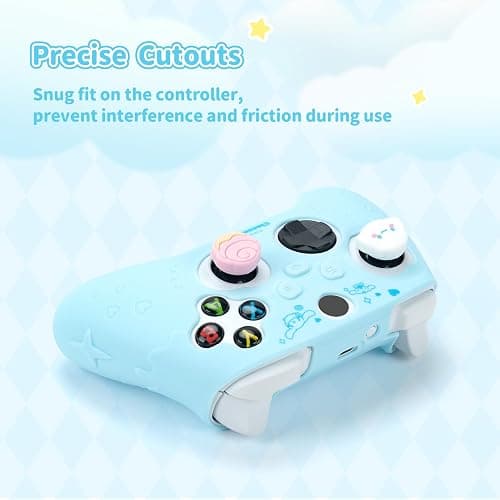 Kuitmor Cover Skin for Xbox Series X Controller, Soft Silicone Ergonomic Protective Cover Skin Case Compatible with Xbox Wireless Controller with 2 Thumb Grip Caps - DEG thumbnail 4