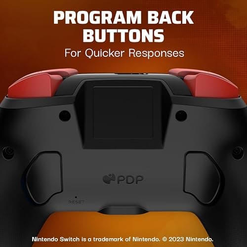 PDP REMATCH Enhanced Wireless Nintendo Switch Pro Controller, Rechargeable 40 hour battery power, Dual Programmable Gaming Buttons, 30-foot Connection, Licensed by Nintendo: Black Fade (Red & Black) thumbnail 2