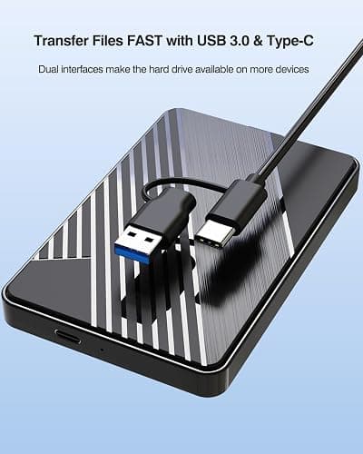 500G External Hard Drive,USB 3.0 and USB-C Storage Expansion Mobile HDD | Portable Slim Extended Storage for PC, Mac, Laptop, PS4, Xbox one, Phone thumbnail 4