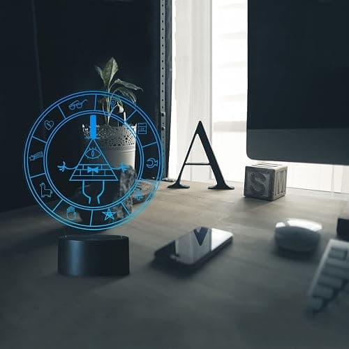 LDREAMAM Gravity 3D Falls Bill Cipher Wheel Lighting Decor Gadget Lamp , Acrylic, Awesome Gift (MT026) thumbnail 2