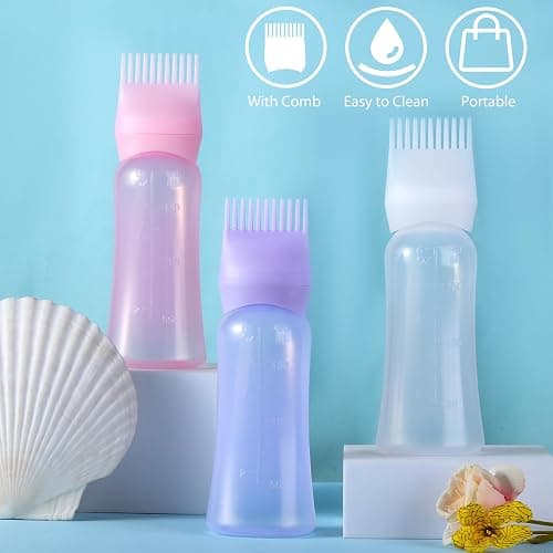 Root Comb Applicator Bottle 6 Ounce Hair Oil Applicator for Hair Dye, Hair Oiler Comb Bottle with Graduated Scale thumbnail 5