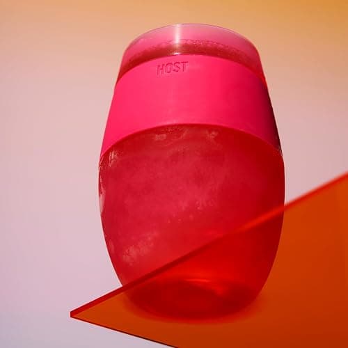 Host Cooling Cup Set of 1 Plastic Double Wall Insulated Freezable Drink Chilling Tumbler with Freezing Gel, Wine Glasses for Red and White Wine, 8.5 oz, Translucent Magenta thumbnail 12