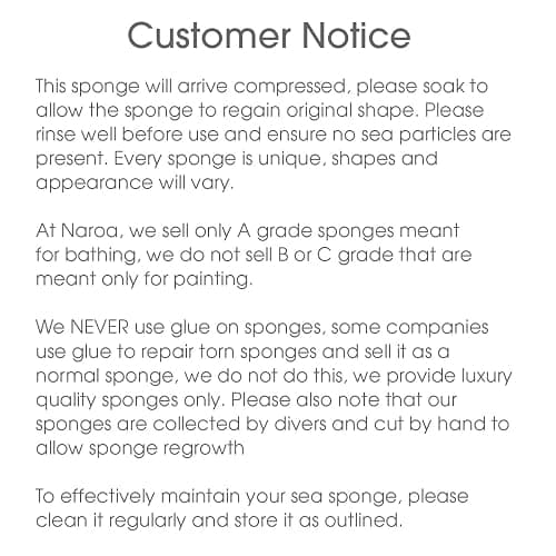 Naroa Soft Natural Sea Sponge | Gentle Loofah for Bathing Smooth Skin | Unbleached Shower Body Scrubber Puff | Bath & Spa (Medium) thumbnail 7