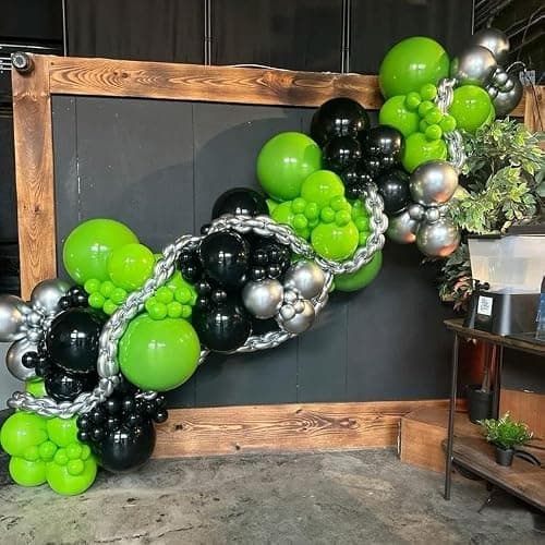 Green and Black Balloons, 35PCS Lime Green Black Silver Balloons, Gamer Latex Balloon for Boys Men Football Video Game On Level Favor Theme Jungle Theme Graduation Birthday Party Decorations Supplies - Black Green Silver - 12inch-35pcs thumbnail 6