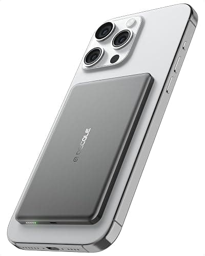 decqle “Air” Power Bank for MagSafe 5000mAh, Ultra Slim Magnetic Wireless Portable Battery Charger Case with USB-C Cable, Compatible with iPhone 17/16/15/14/13/12 Series Only (Grey) - Image 1