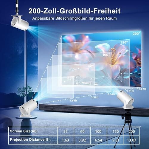 HY300PRO+ Smart 4K Projector WiFi Bluetooth, Salange Mini Projector Android 11.0,Short Throw Projector 1080P HD, Auto Keystone Correction, Outdoor Movie Projector Portable (Gray-white) thumbnail 6