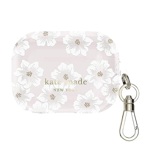 kate spade new york AirPods Pro Protective Case with Keychain Ring - Hollyhock Cream, Compatible with AirPods Pro 2nd/ 1st Generation - Hollyhock Cream - AirPods Pro 1 and 2 thumbnail 7