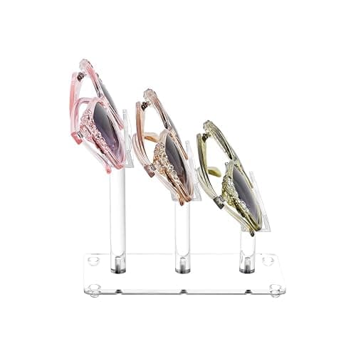 MOOCA 3 Tier Premium Acrylic Eyewear Display Stand, Sunglasses Rack Holder, Sunglasses Stand, Eyewear Organizer for Eyeglasses, 5 in H thumbnail 4